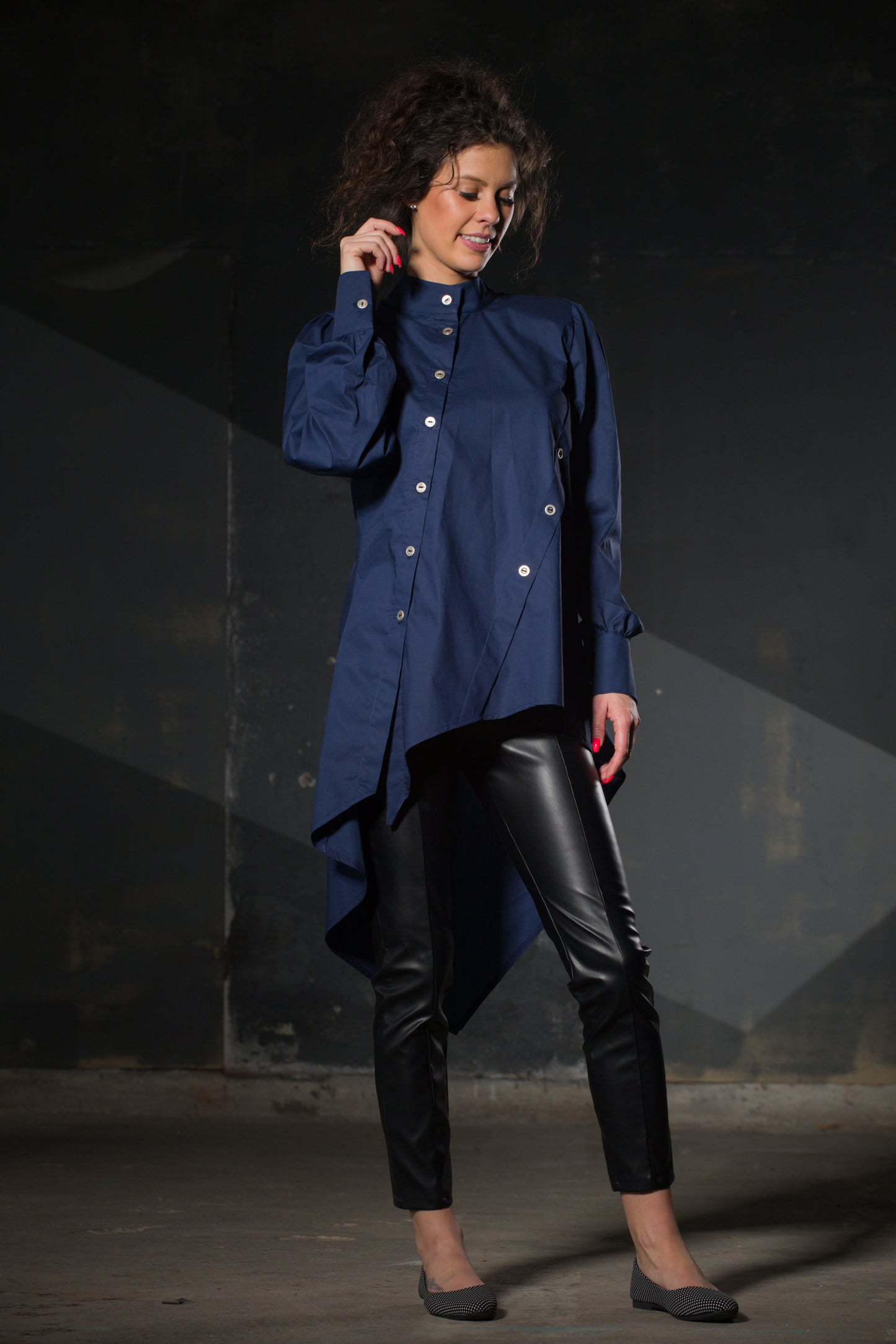 Olive Linen Harem Trousers — Elastic Waist, Pockets