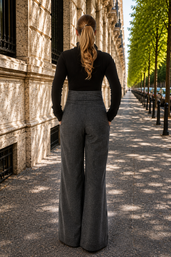 High Waist Palazzo Pants — Minimalist, Made to Order