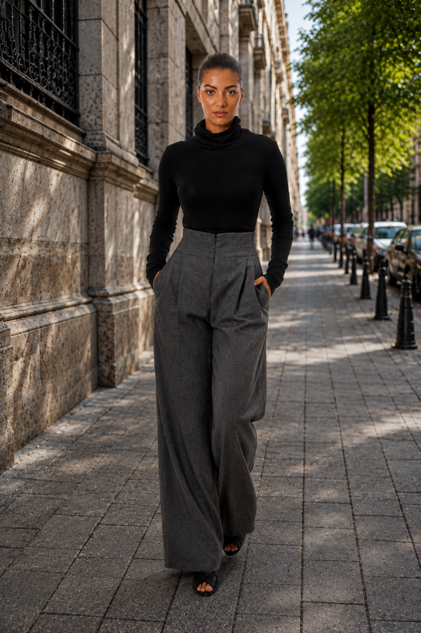 High Waist Palazzo Pants — Minimalist, Made to Order
