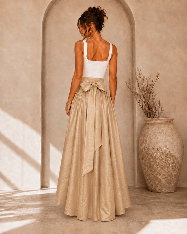 Champagne Asymmetric Taffeta Skirt — product photo 1