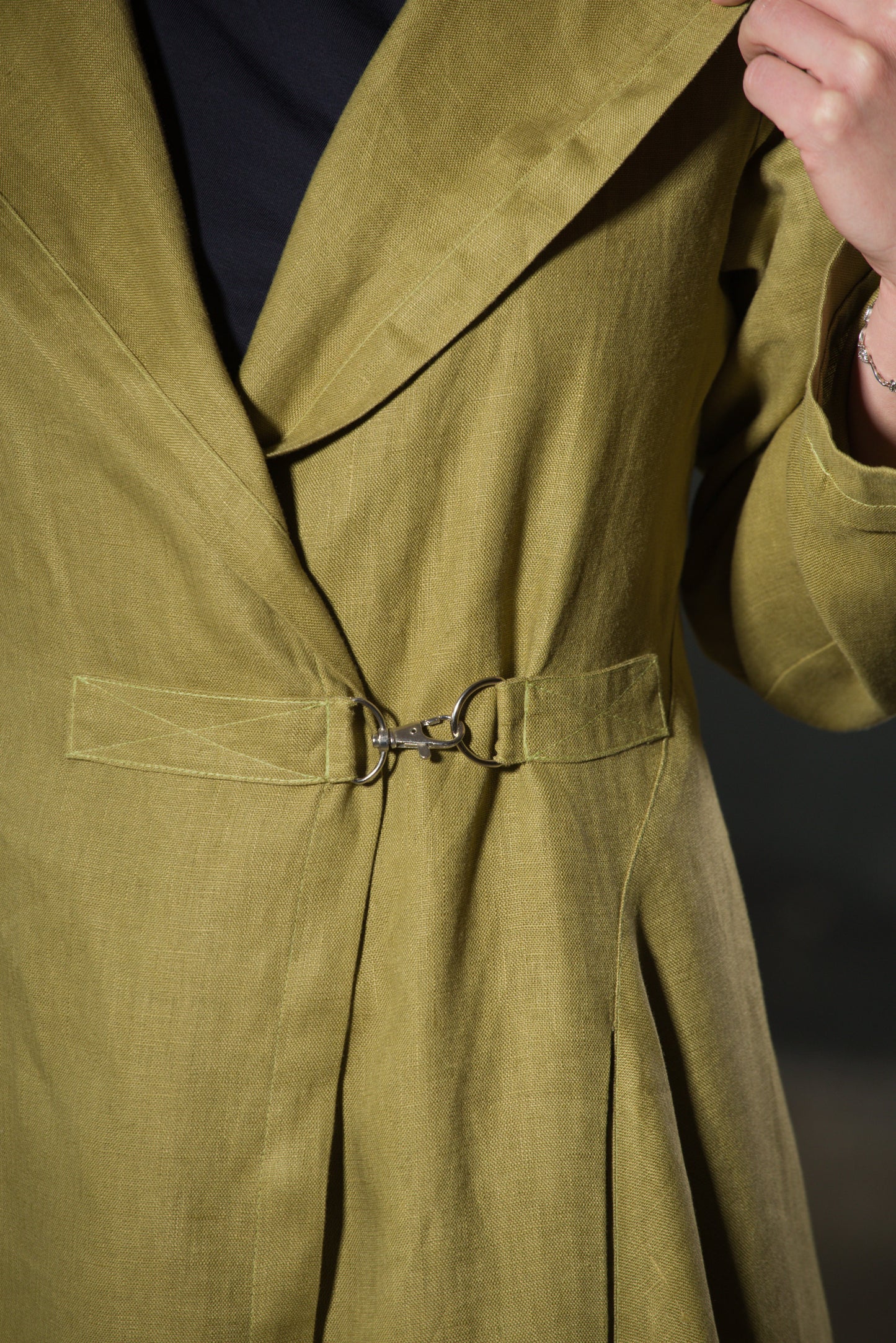 Caramel Wide-Leg Belted Trousers — Cotton