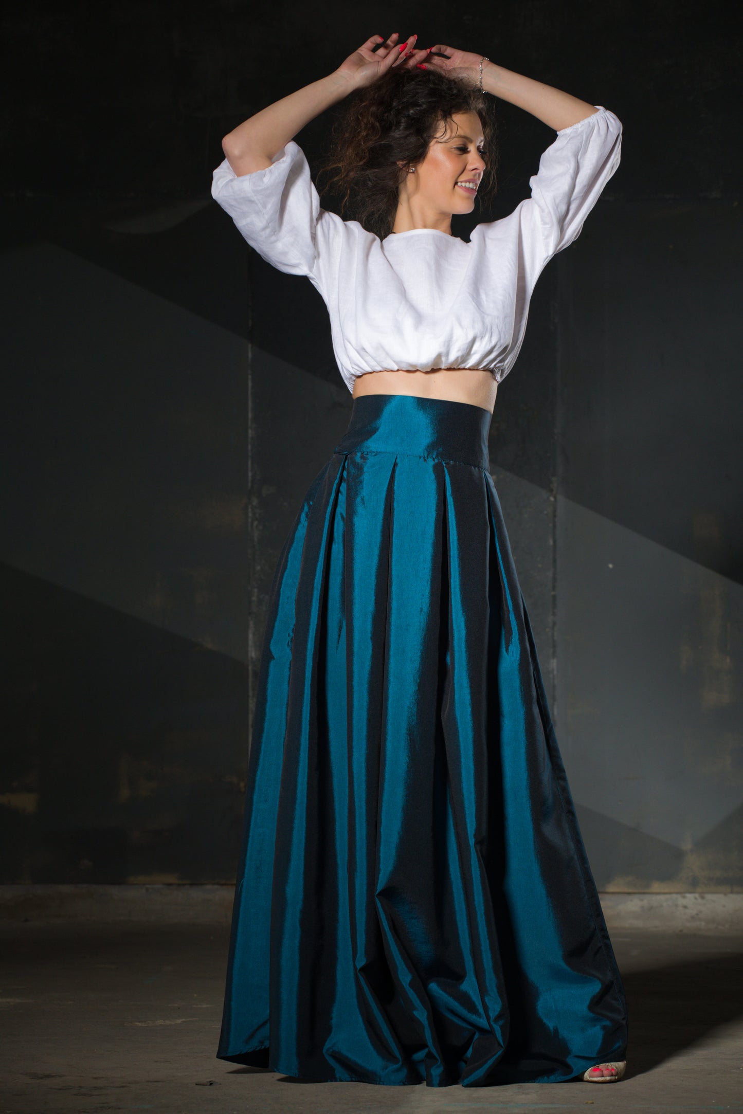 Teal Ballgown Skirt — Full Volume Taffeta