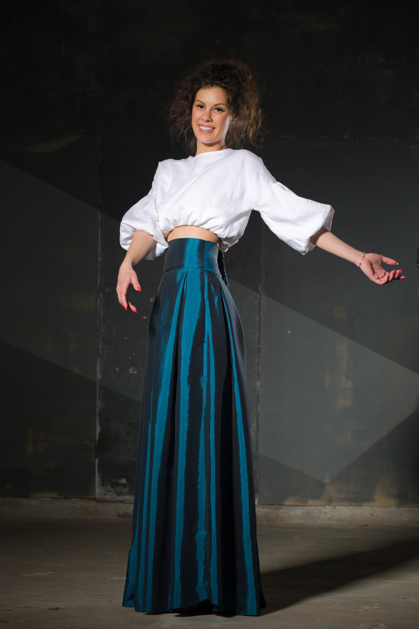 Teal Ballgown Skirt — Full Volume Taffeta