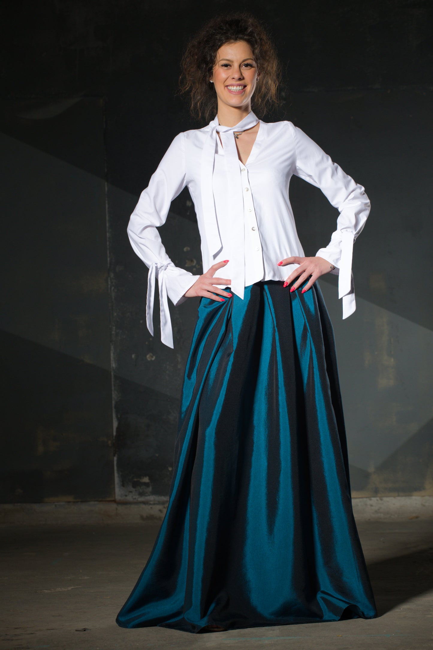 Teal Ballgown Skirt — Full Volume Taffeta