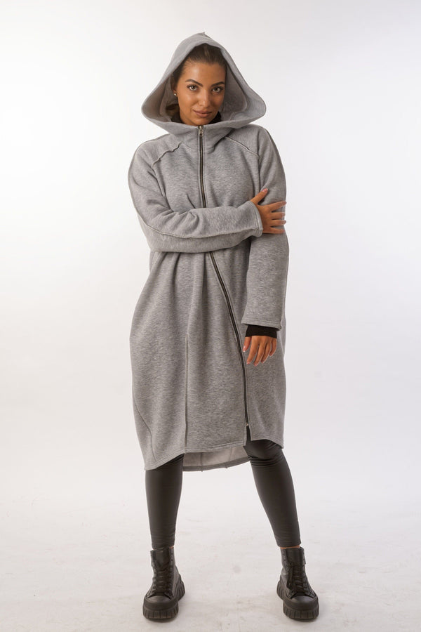 Cotton Asymmetric Hoodie — Cyberpunk Dark, Made to Order