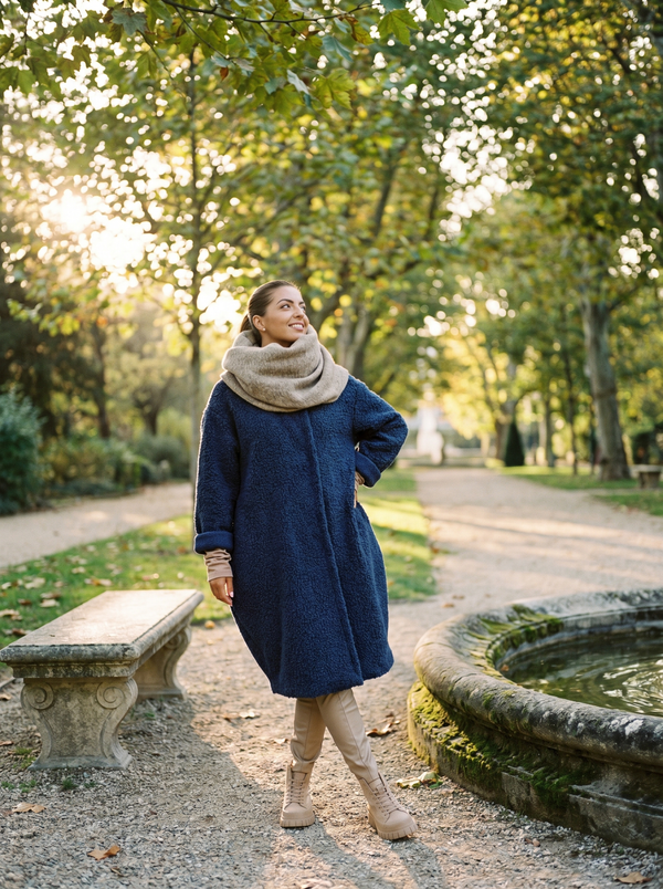 Bouclé Cocoon Coat — Oversized Drop Shoulder, Vintage Statement