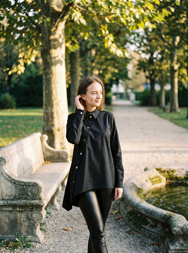 Cotton Asymmetric Shirt — Minimalist, Made to Order