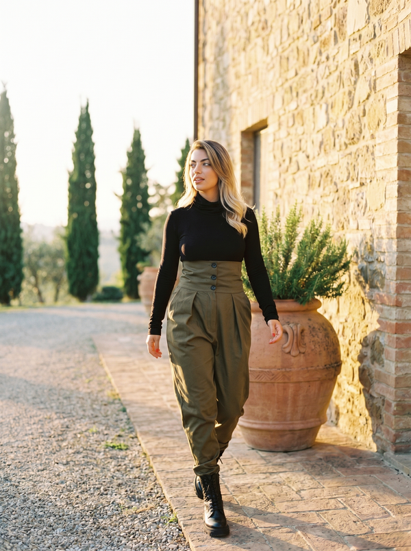 High-Waist Trousers — Bohemian, Made to Order