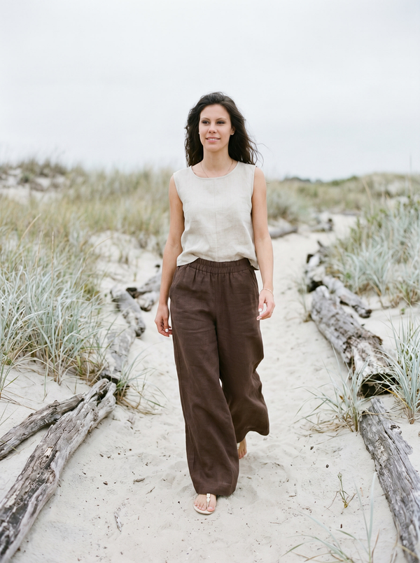Linen Palazzo Pants — Bohemian, Made to Order