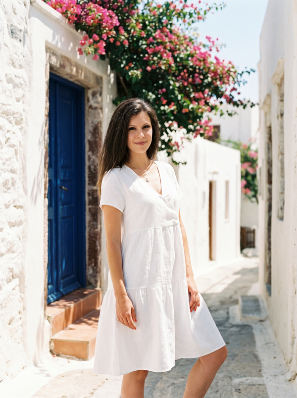 Linen Ruffle Dress — Bohemian, Made to Order