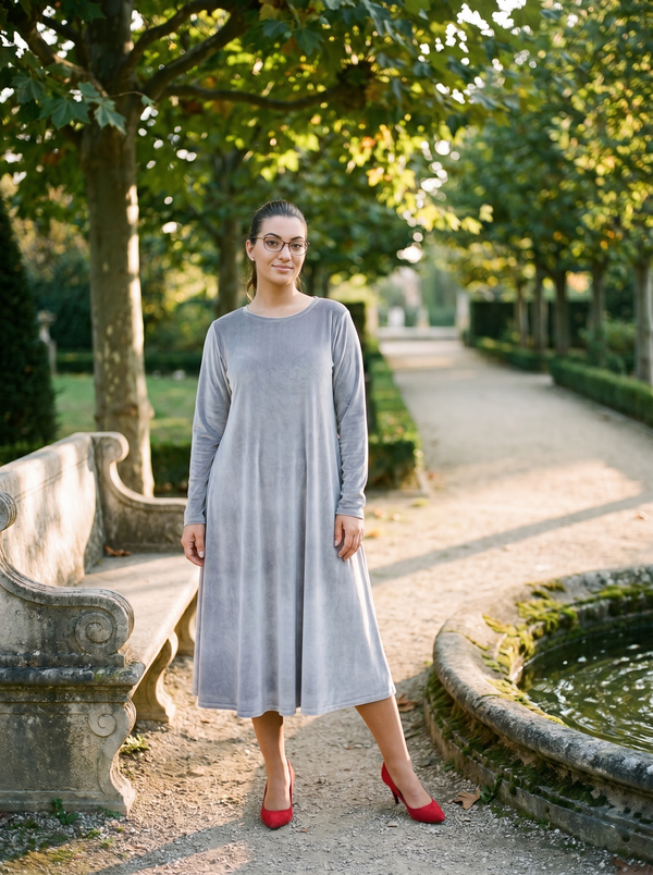 Velvet Midi Dress — Gothic Elegance, Made to Order