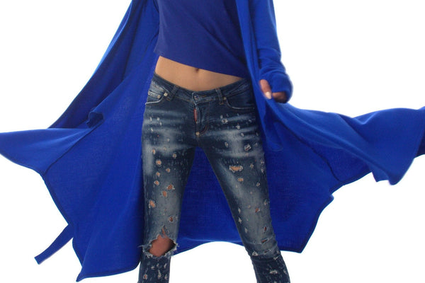 Steampunk Knit Cardigan — Hooded Wrap with Pockets, Gothic Dark