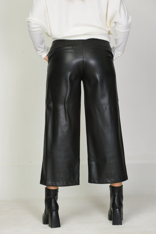 Vegan Leather Capri — Y2K, Dark Feminine, Faux Trousers