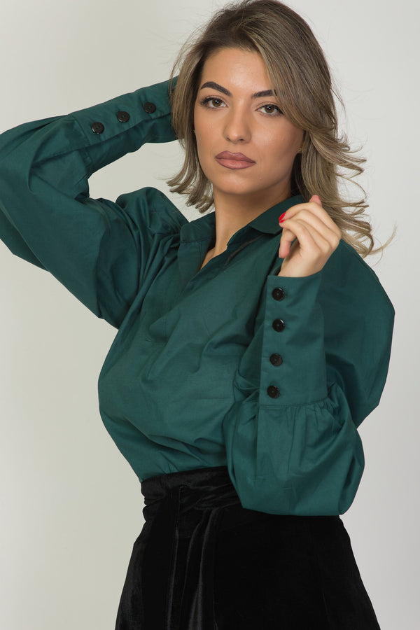 Cotton Puff Sleeve Blouse IMOGEN — Victorian, Dark Academia Poet Top