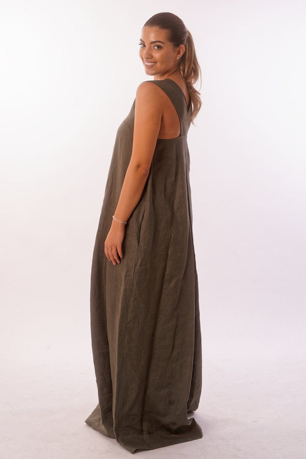 Linen Maxi Dress — Bohemian Minimalist, Made to Order