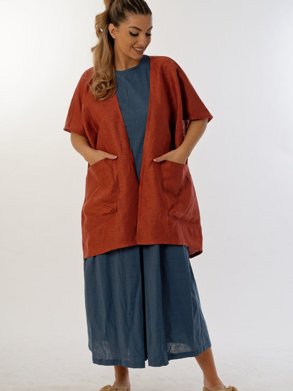 Linen Short Kimono — Bohemian, Made to Order