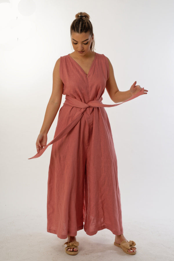 PALAZZO LINEN JUMPSUIT - JUMPSUIT