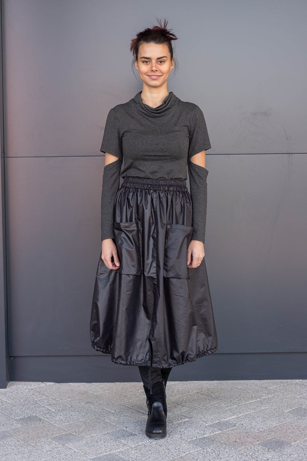 Steampunk Bubble Midi Skirt — Dark Futurist, Made to Order
