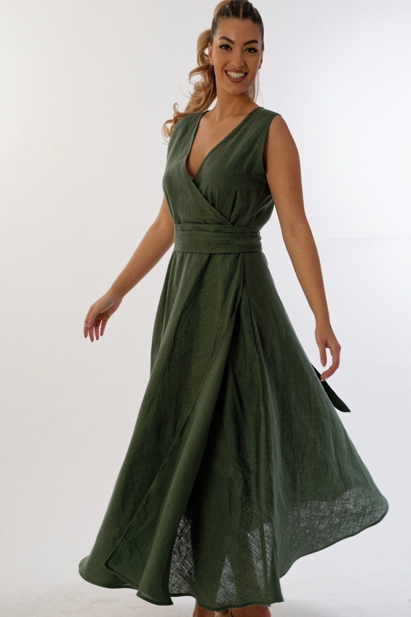 Linen Summer Maxi Dress — Bohemian, Made to Order