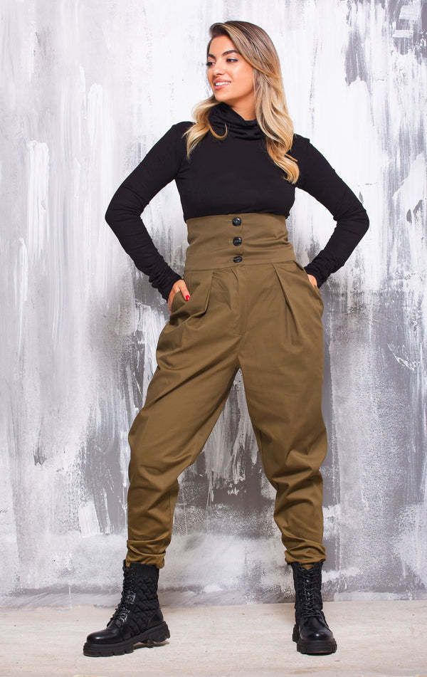 High-Waist Trousers — Bohemian, Made to Order