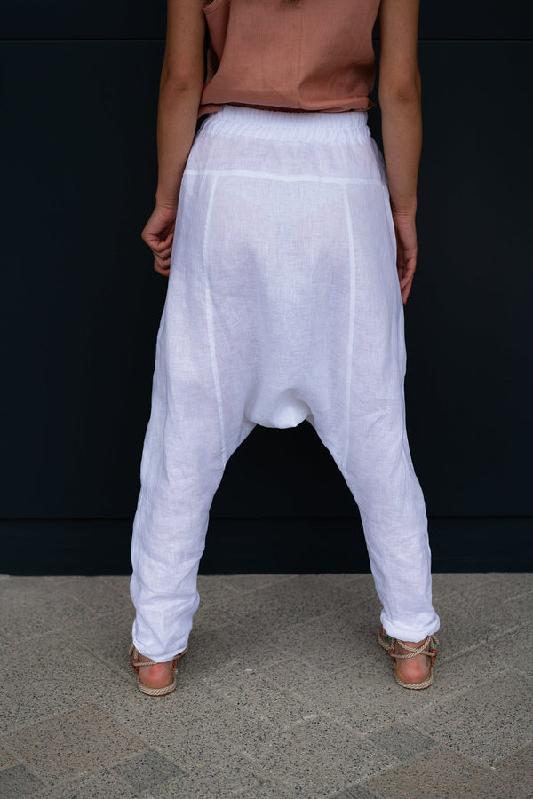 Linen Harem Pants — Bohemian, Made to Order