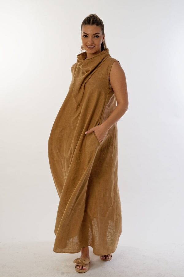 Linen Maxi Dress MARIANA — Bohemian Avant-Garde