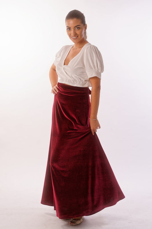 VELVET LONG SKIRT - SKIRTS