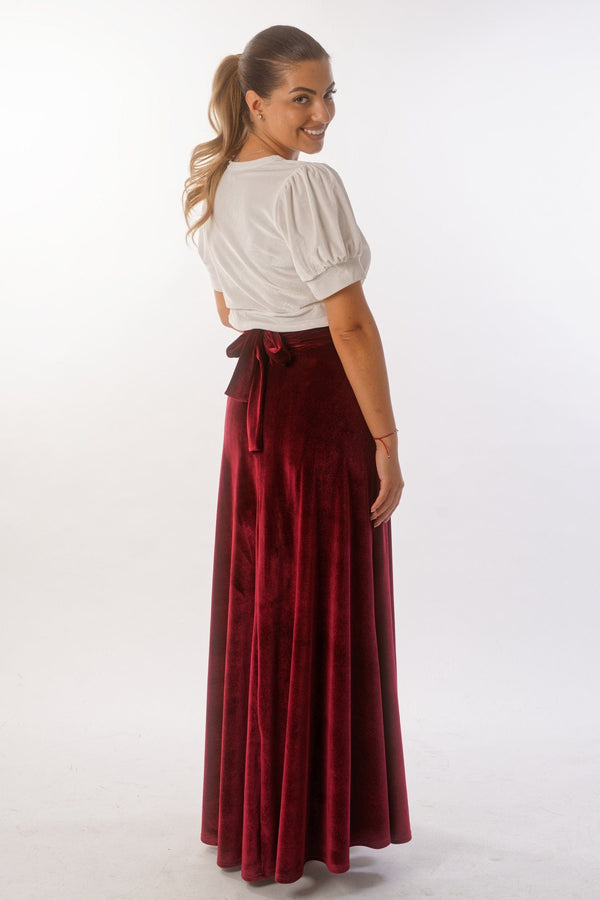 Velvet Maxi Skirt — Gothic Dark, Made to Order