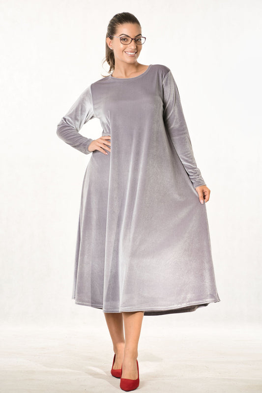VELVET MIDI DRESS - DRESSES