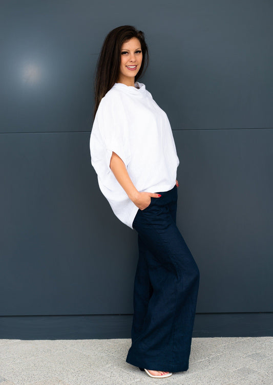 WIDE LINEN PANTS - PANTS