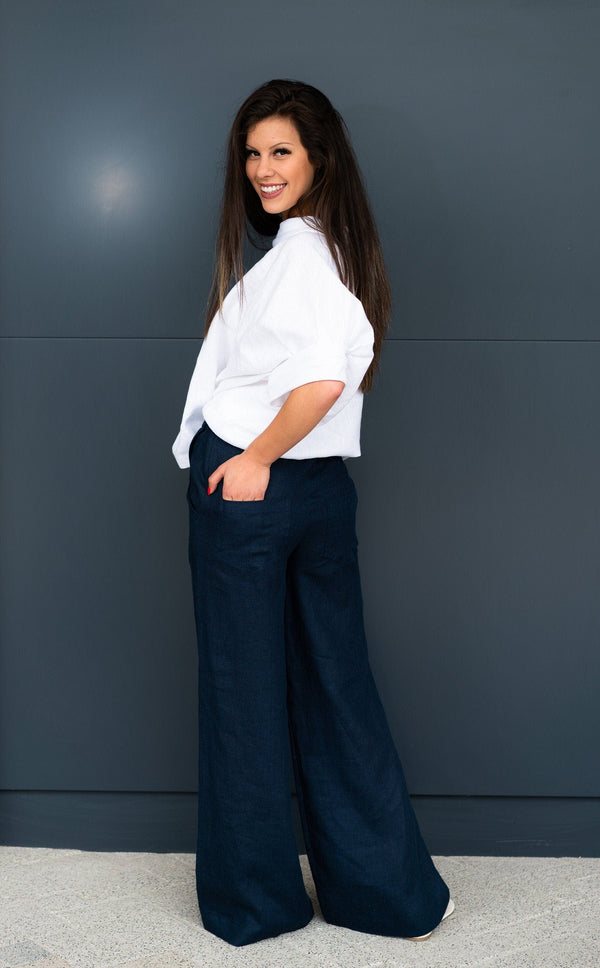Linen Palazzo Pants — Bohemian, Made to Order